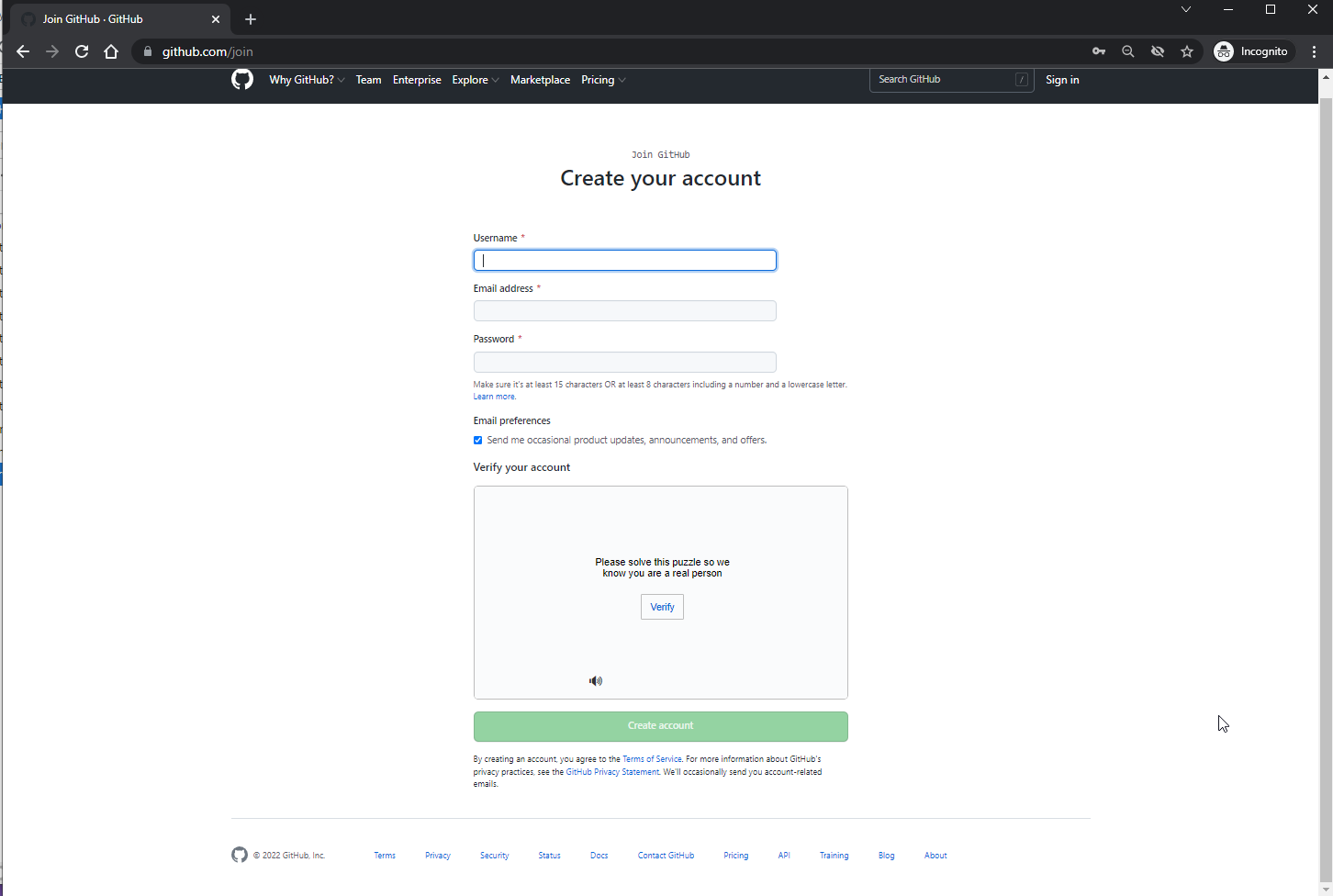 GitHub Signup